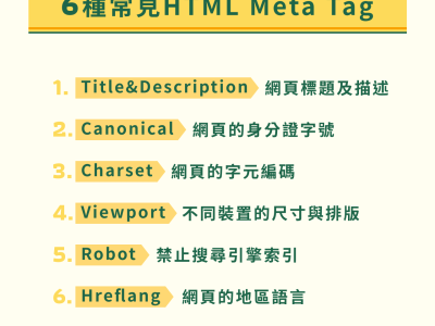 6種常見 Html Meta Tag 介紹！